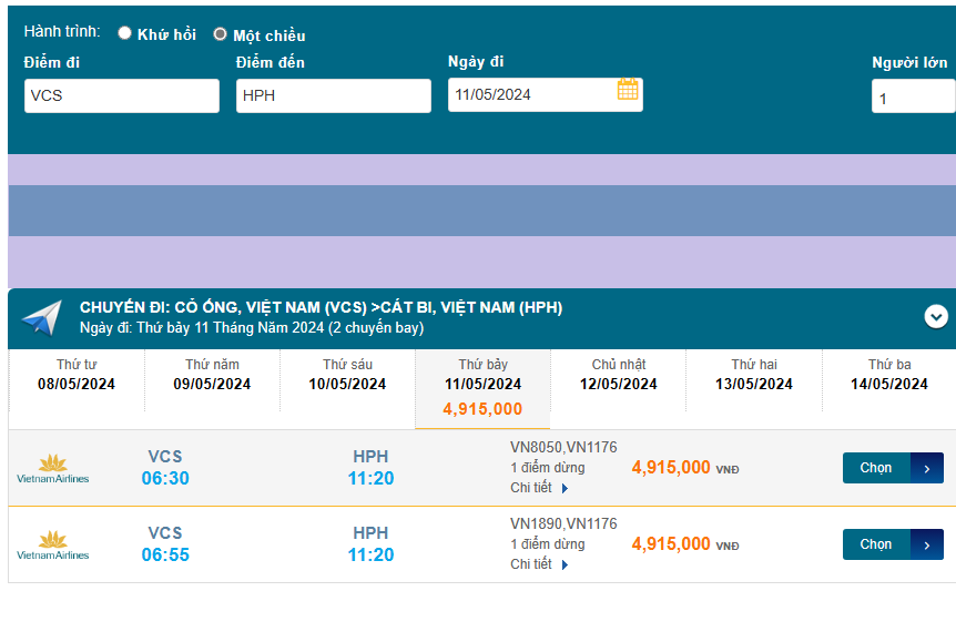 Cỏ Ống (VCS) - Cát Bi (HPH) 11/05/2024