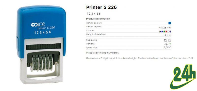 Dấu lật tự động Colop dấu số thứ tự từ 1 đến 6 Printer S126