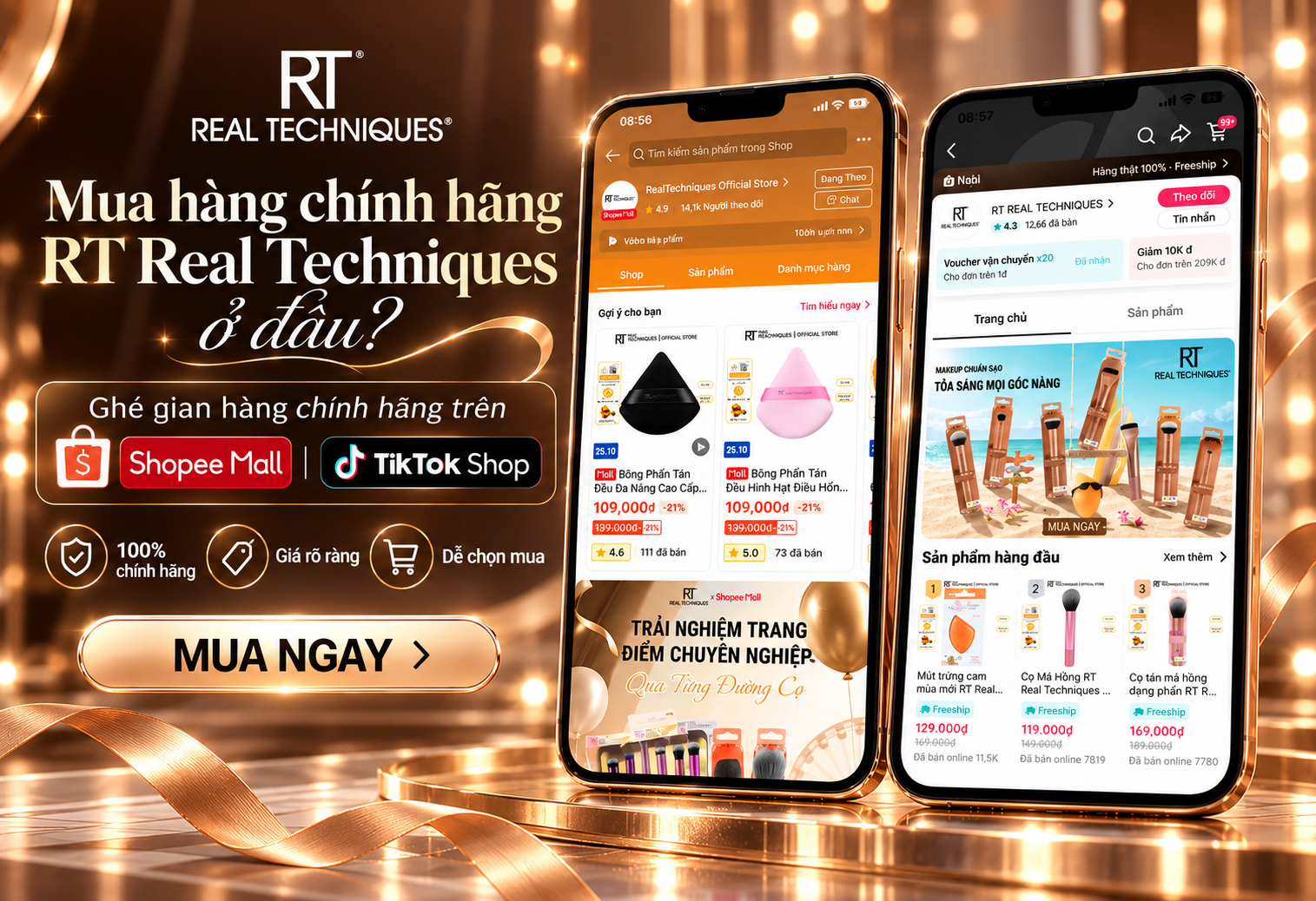 MUA SẢN PHẨM CHÍNH HÃNG RT REAL TECHNIQUES Ở ĐÂU?